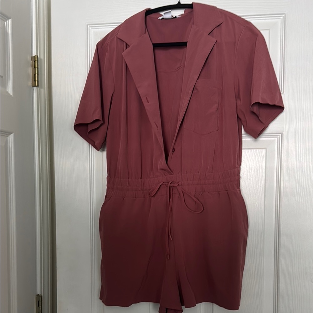 Rose Pink Short Sleeve Romper